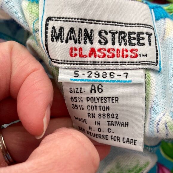 Vintage 80s Main Street Classic Shortsleeve Beach Summer Hawaiian ButtonUp Dress - Picture 8 of 11